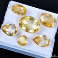 Citrine Lot, Loose Gemstone, Untreated, Yellow — 6 Pieces, 12mm to 24mm, 89.30 Ct