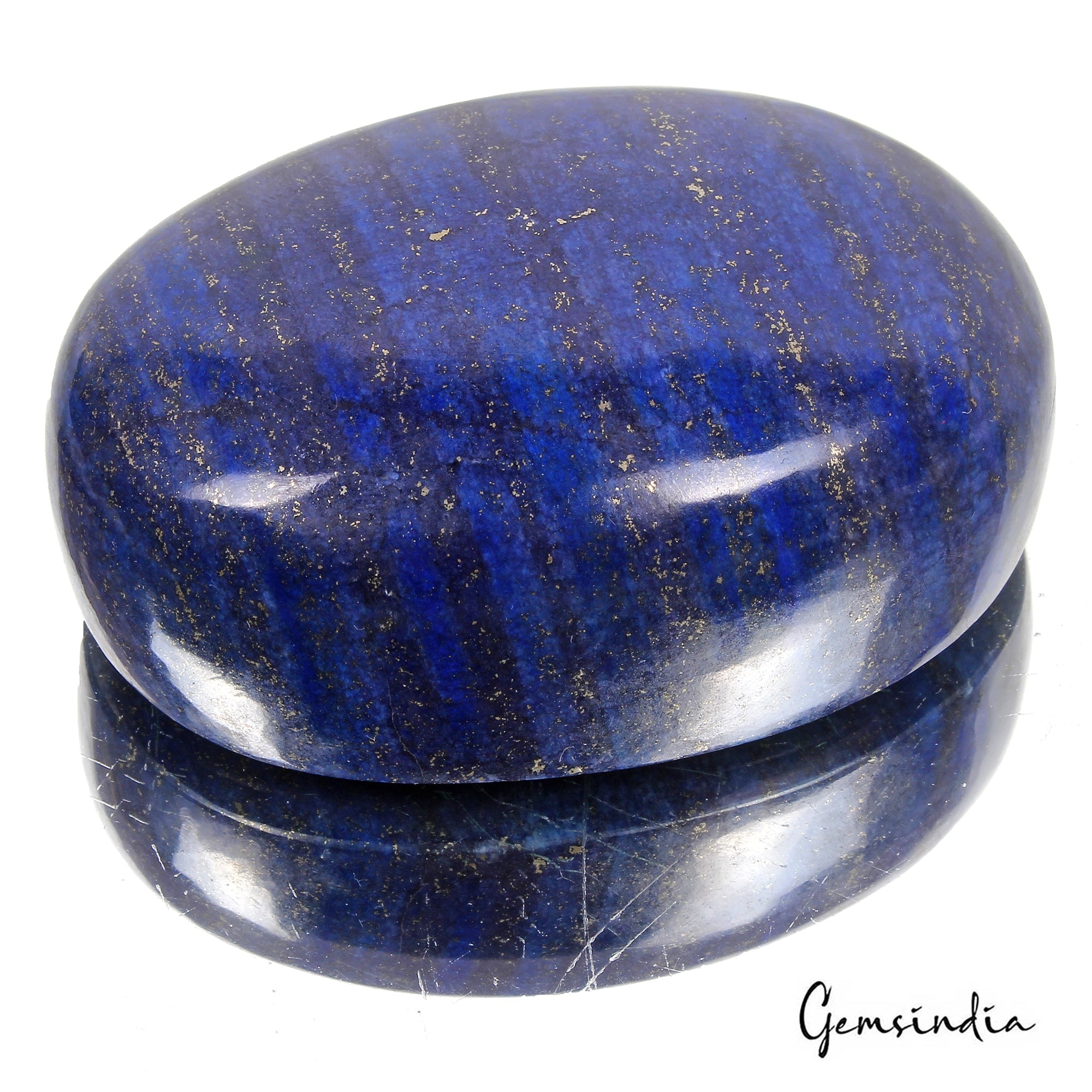1930 Ct Natural Lapis Lazuli With Gold Flexis Oval Cab Earth Mined Loose Gems