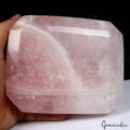 2.3 Kilo Rose Quartz Huge Octagon Cut Untreated Polished Pink Gemstone w/ Stand