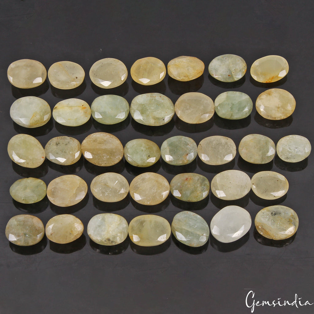36 Pc Natural Beryl Aquamarine 14-19mm Oval Cut Loose Untreated Gemstone~ 470 Ct