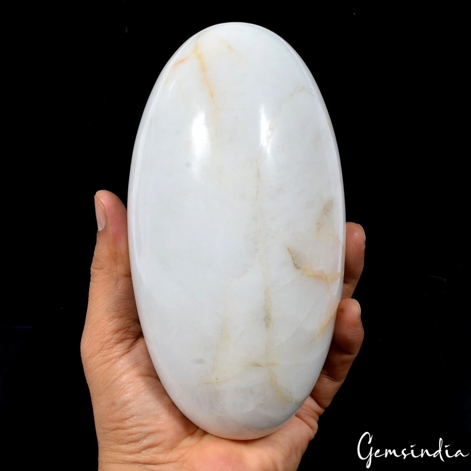 White Calcite Sphere, Untreated — 6.7x3.5 Inch, 2 Kg (10000 Ct), Madagascar