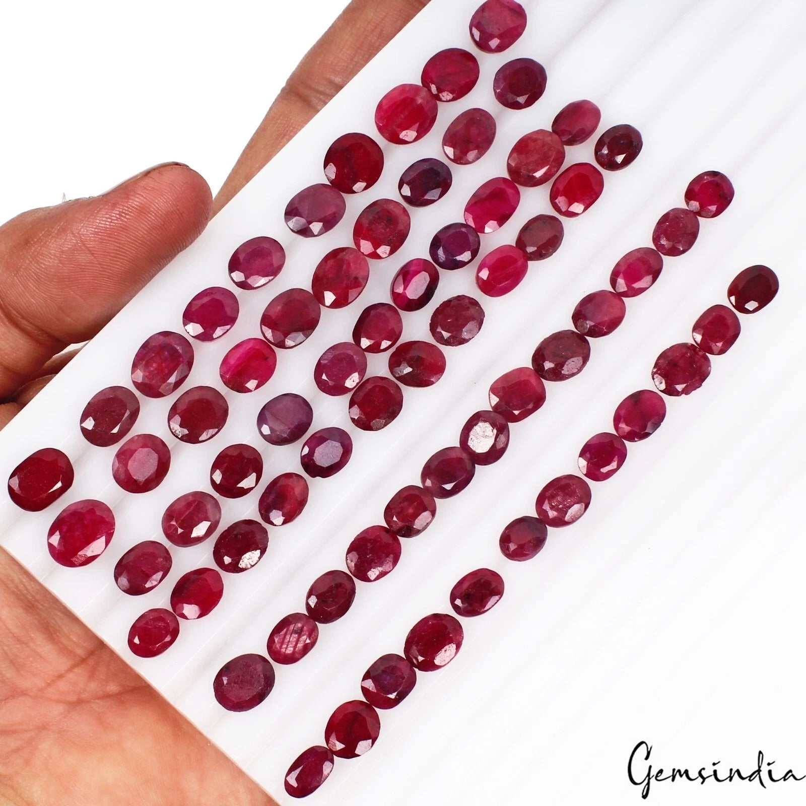 Superb 187.10 Ct Natural Red Ruby Oval Cut Faceted Loose Wholesale Gems Lot 68Pc