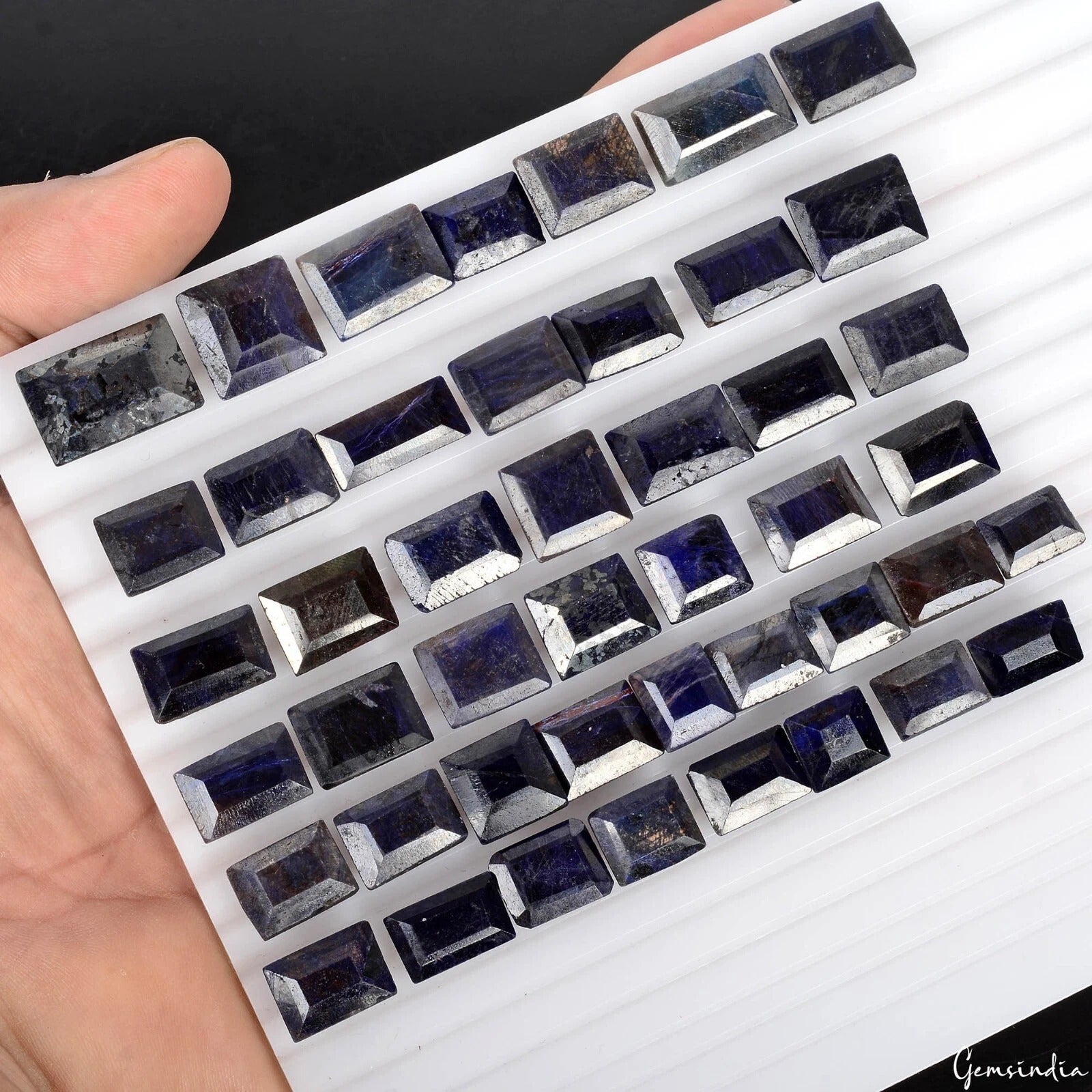 500 Ct Natural Blue Sapphire Baguette Cut Loose 10-20mm Madagascar Gemstones~45P