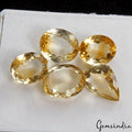 63.50 Ct 5pc Lot 15-18mm VVS Oval Pear Natural Yellow Citrine - Brazil, Gemstone