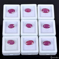 9 Pcs Natural Mozambique Ruby Red Oval Cut Top Quality Certified Gemstones 38+Ct