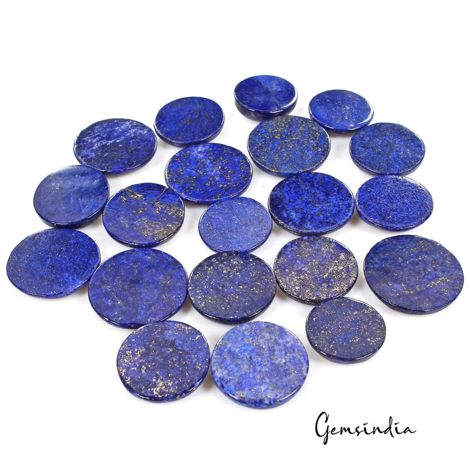 1000 Cts/20 Pcs Natural Blue Lapis Lazuli Gold Flecks Round Loose Wholesale Gems