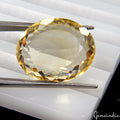 Certified 19.40 Cts Natural Untreated Brazilian Yellow Citrine Oval Cut Gemstone