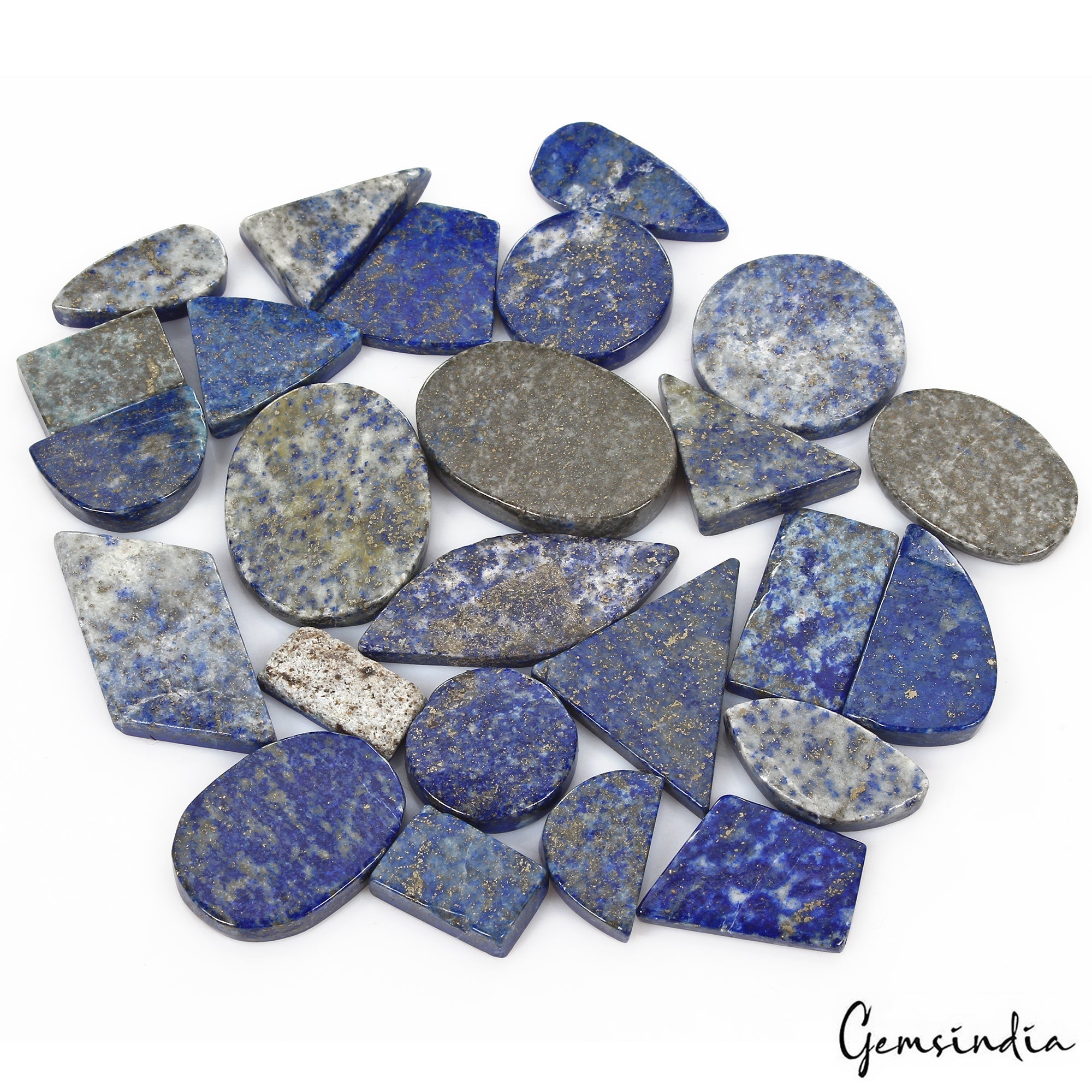 700 Ct/25 Pcs Natural Blue Gold Pyrite Lapis Lazuli Mix Loose Wholesale Gems Lot