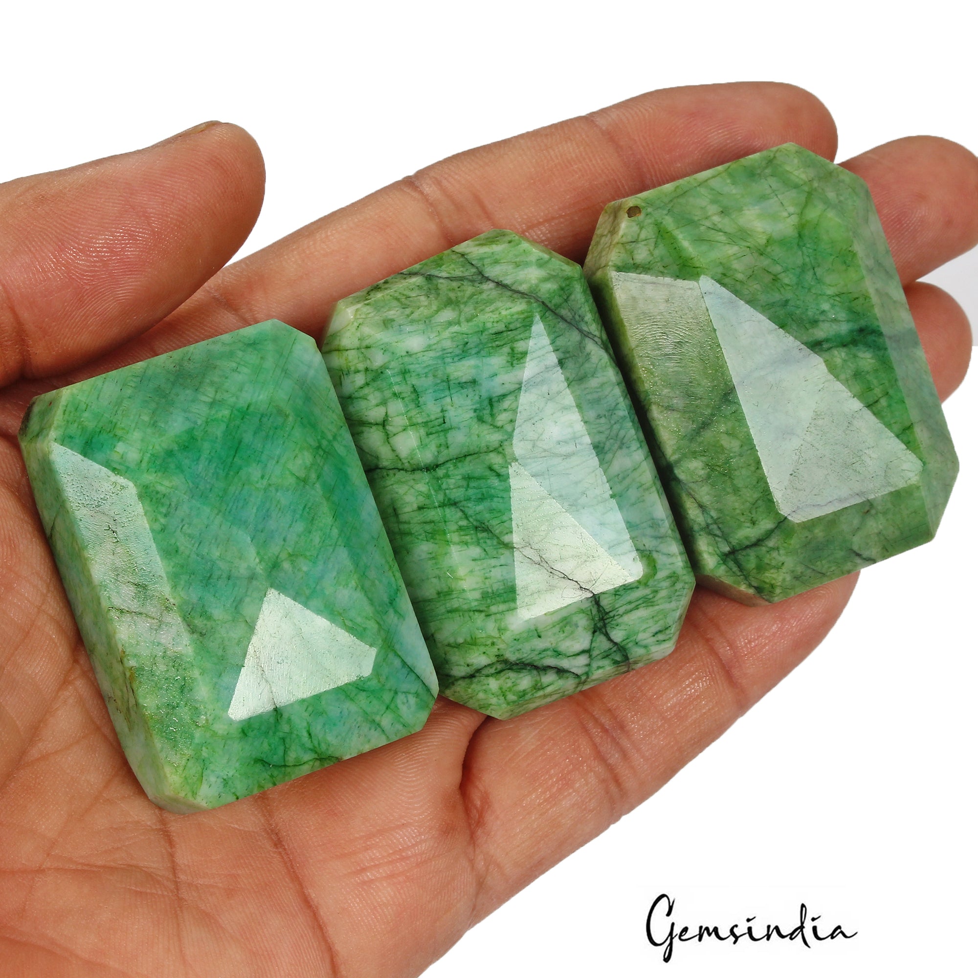 970 Cts/3 Pcs Natural Brazilian Green Emerald Octagon Cut Wholesale Gems Lot