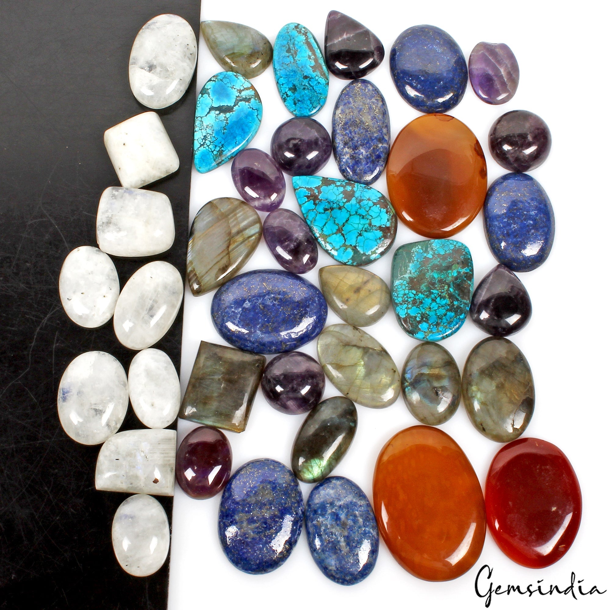 1300Ct Natural Multi Gemstones Colorful Mixed Shape Flat Back Wholesale Lot~40Pc