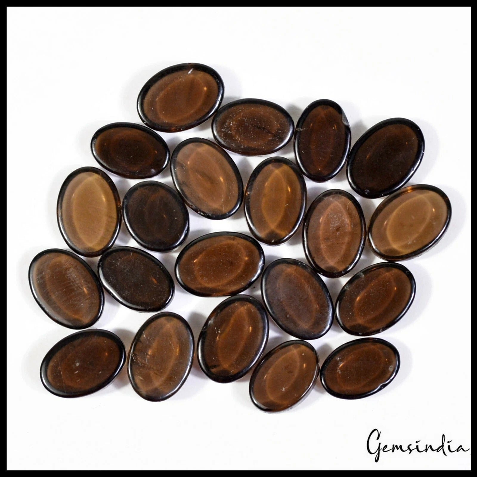 Smoky Quartz Lot, Cabochon, Untreated, Brown — 21 Pieces, 11mm to 14mm, 112.00 Ct