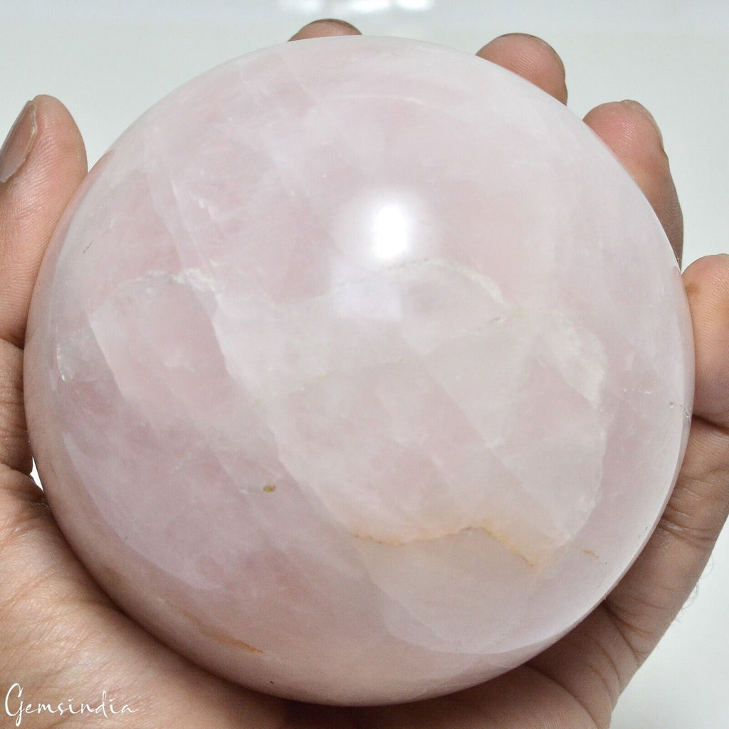 Rose Quartz Sphere, Untreated — 3.7 Inch in diameter, 1.120 Kg (5600 Ct), Madagascar