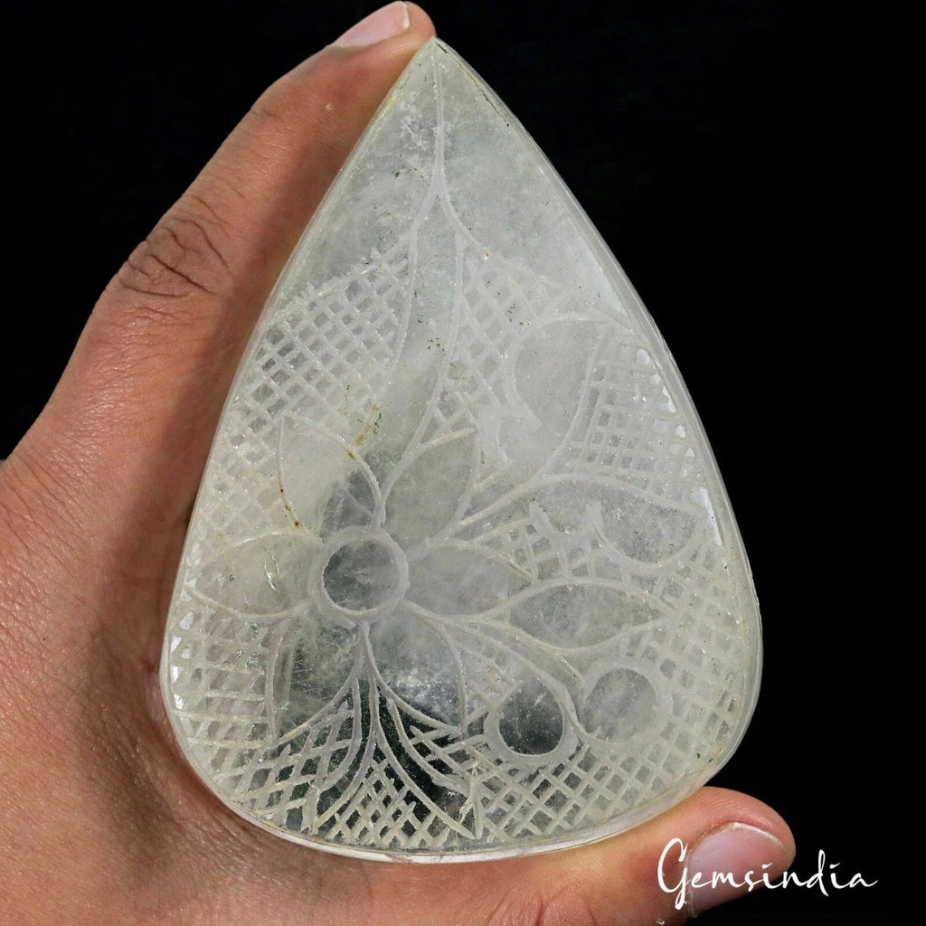 1430 Cts Natural Untreated White Quartz Pear Hand Carved Earth Mined Huge Gem