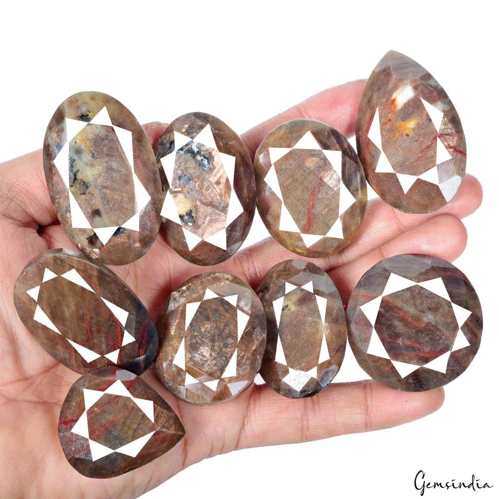 Certified 2500 Cts/9 Pcs Natural Untreated Brown Sapphire Mix Cut Wholesale Gems