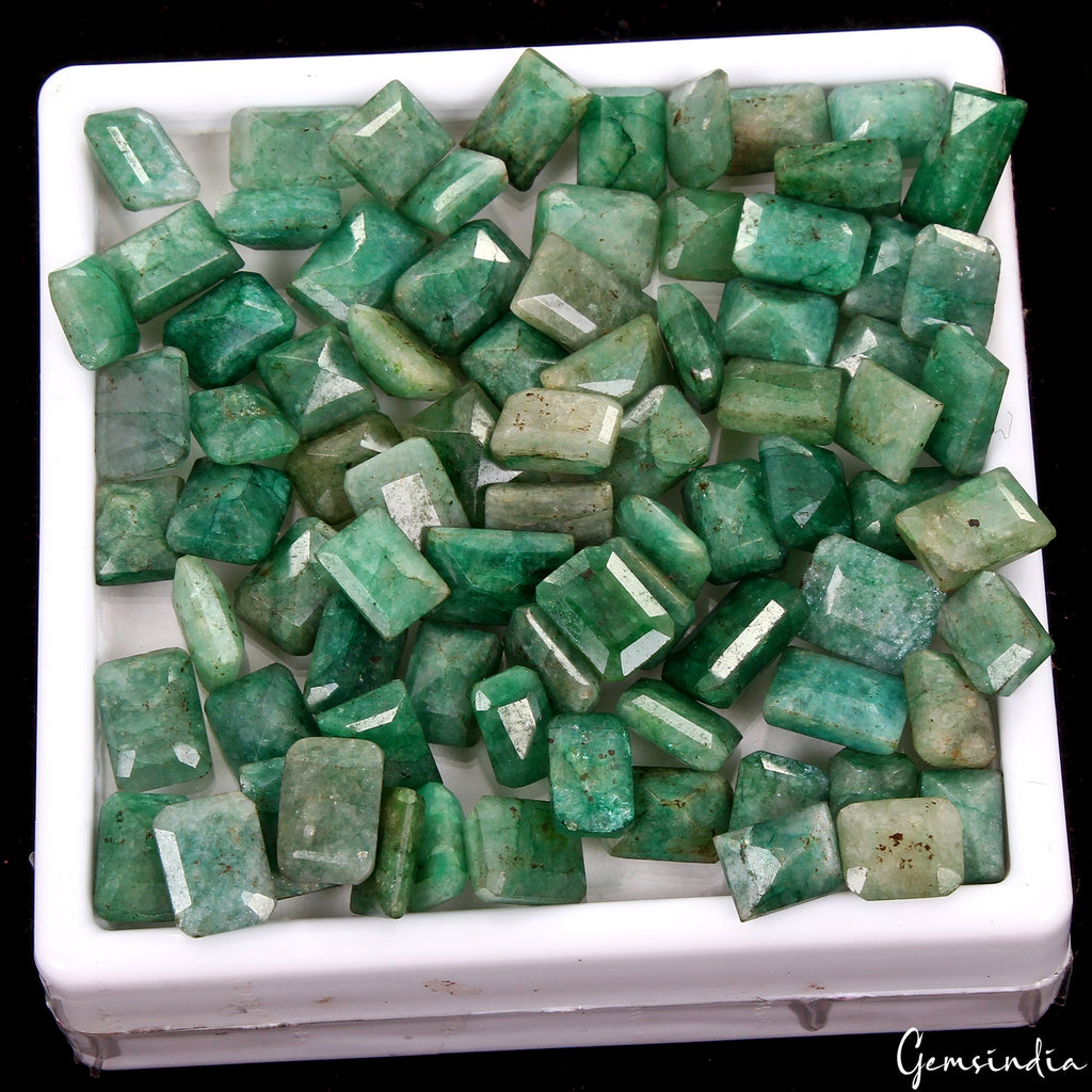 340 Ct/81 Pcs Natural Green Brazilian Emerald Mix Cut Loose Gems For Jewelry
