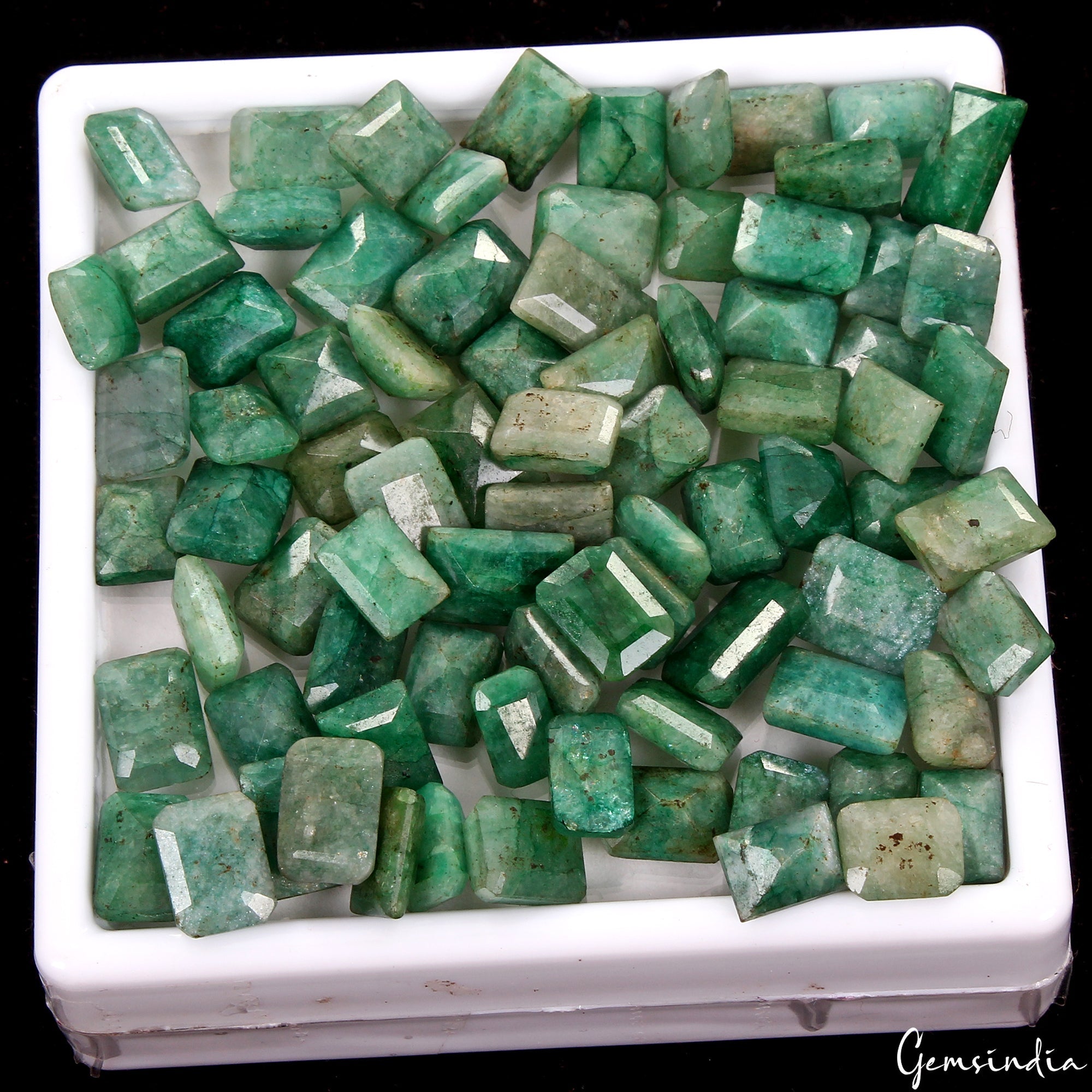 340 Ct/81 Pcs Natural Green Brazilian Emerald Mix Cut Loose Gems For Jewelry