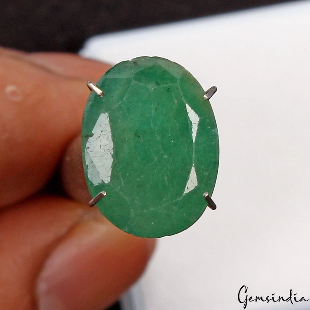 Certified 6.80 Cts Natural Zambian Green Emerald Oval Faceted Cut Gem For Ring