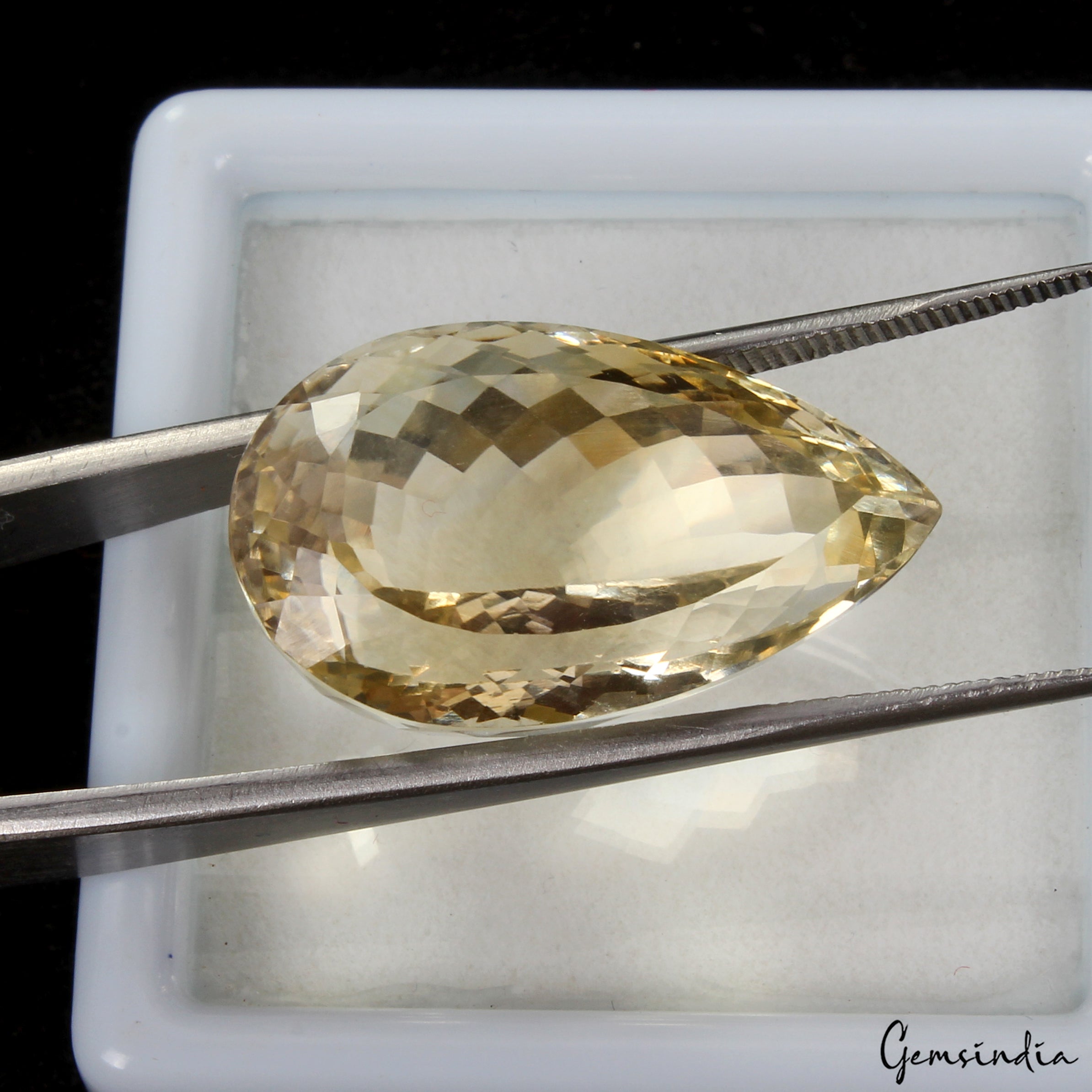 VVS 33.00 Ct Natural Citrine AAA Untreated Huge Faceted Pear Cut Loose Gemstone