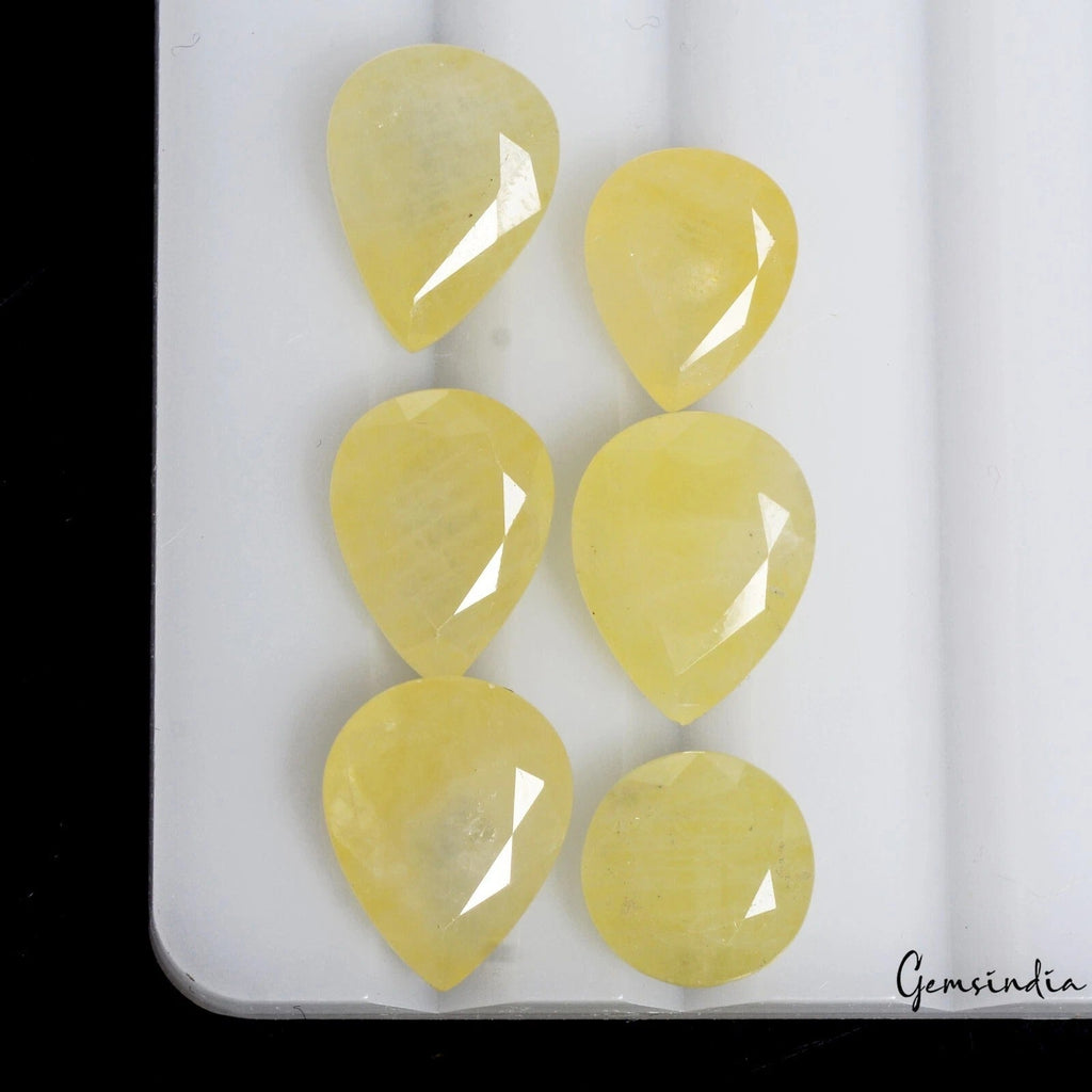 21.20 Ct/6 Pcs Natural Untreated Yellow Sapphire(Pukhraj)Mix Cut Loose Rare Gems