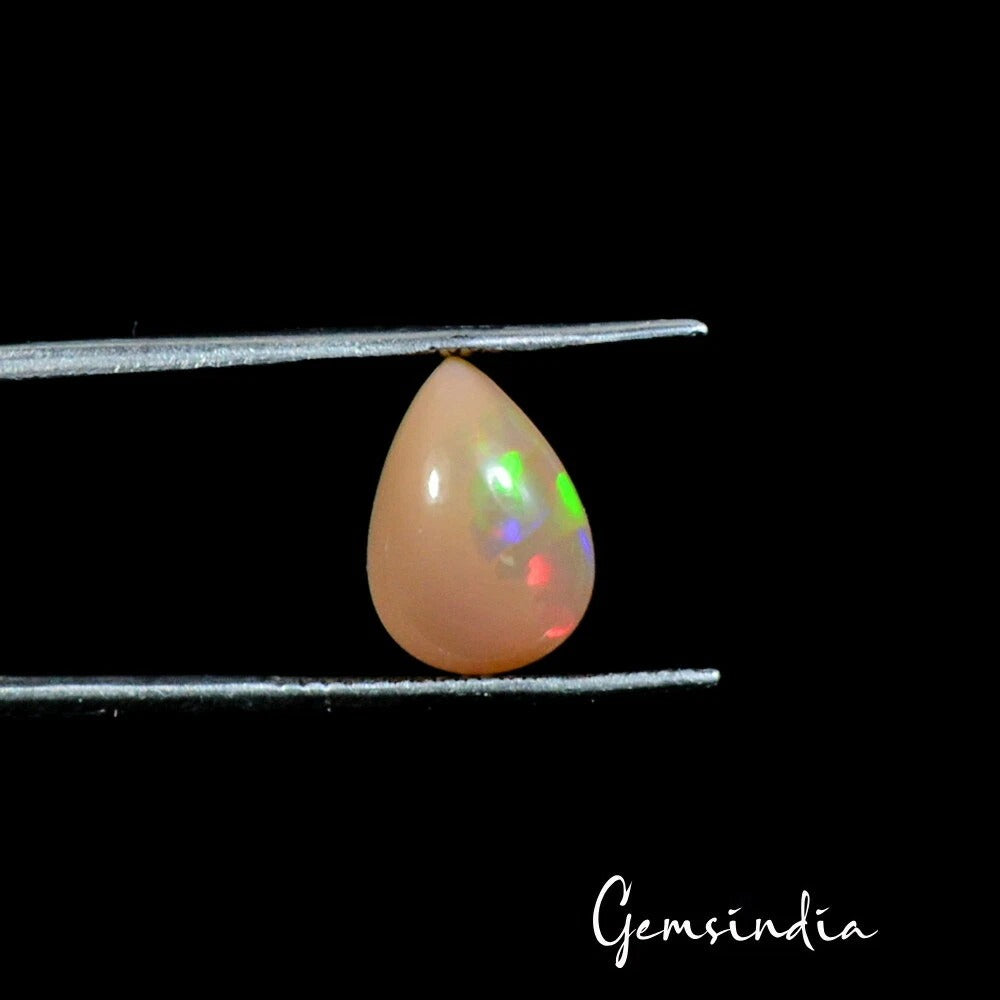 Natural Ethiopian Pear Cab Multi Shine Opal Ring Size 2.00 Cts Gems For Jewelry