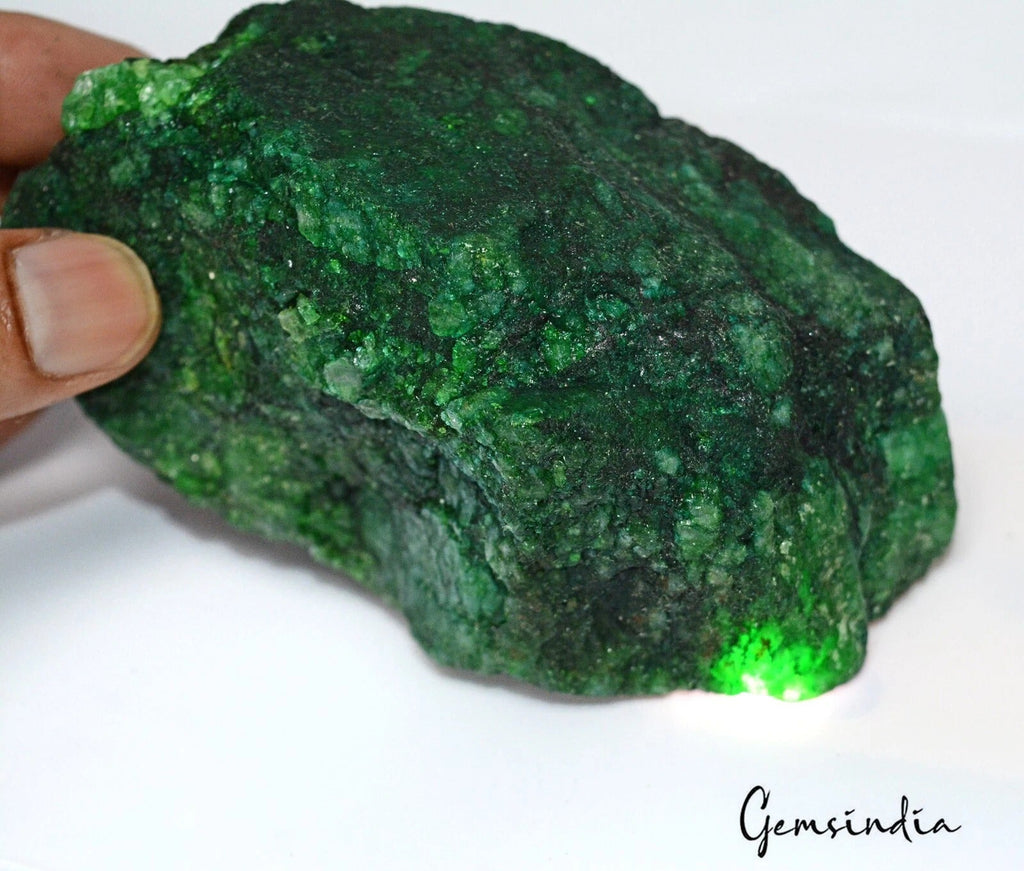 3180Ct Natural Brazilian Green Emerald Uncut Rough Earth mined Raw Huge Gemstone