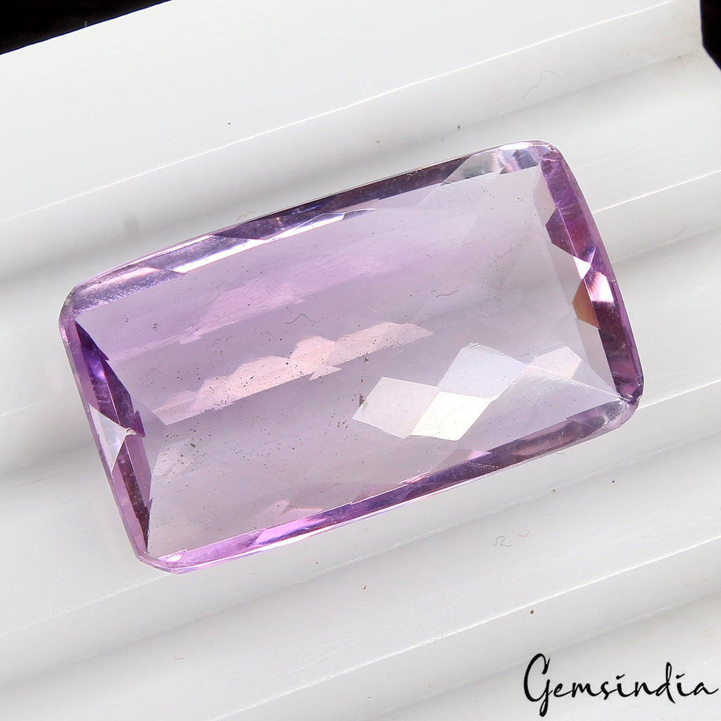 30.10Ct VVS Natural Amethyst Cushion Checker Cut Purple Untreated Loose Gemstone
