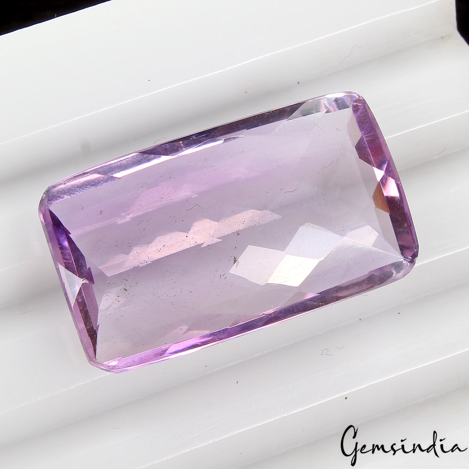30.10Ct VVS Natural Amethyst Cushion Checker Cut Purple Untreated Loose Gemstone