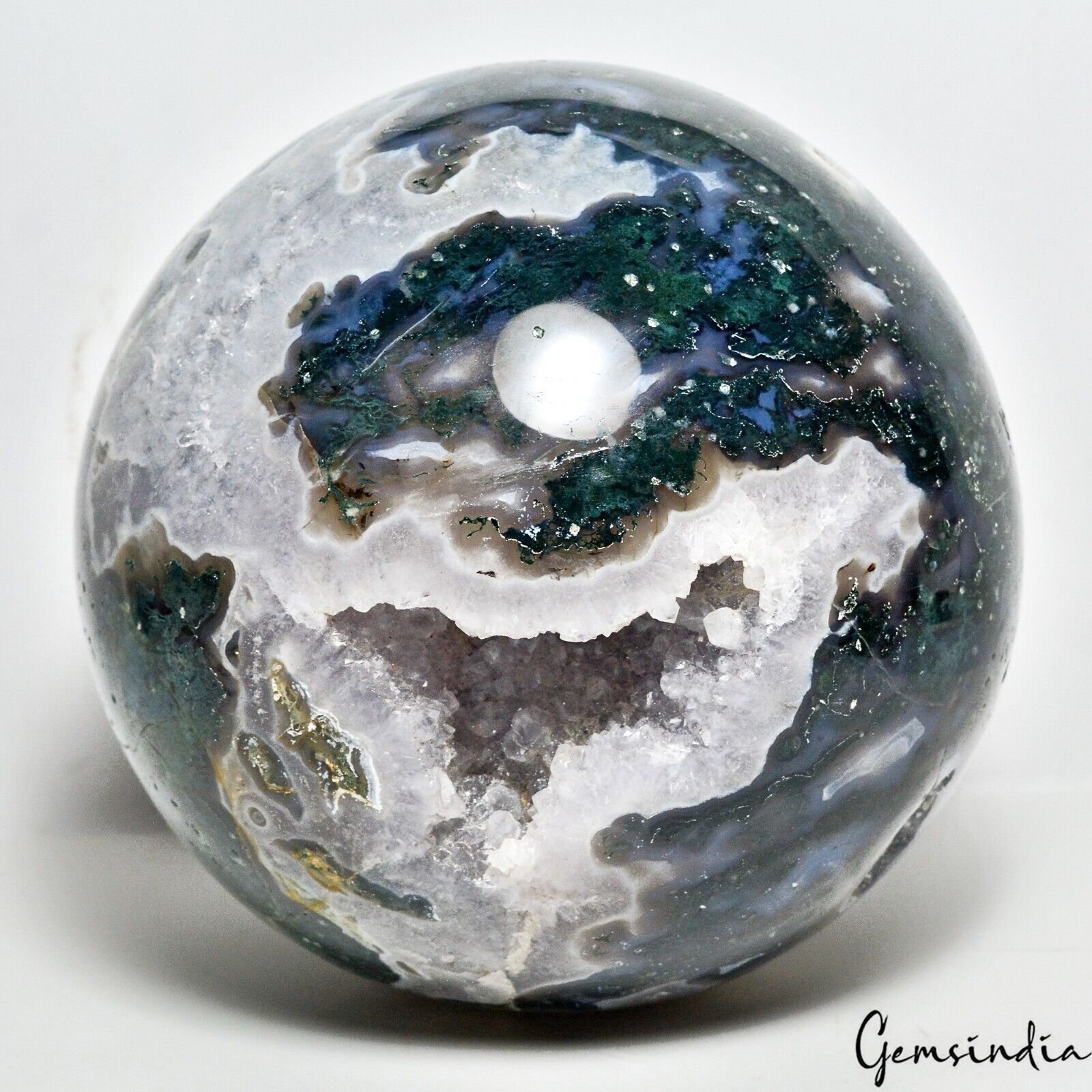 10.6 Kg Natural Druzy Dendrite Moss Agate Crystal Healing Mineral Gemstone/Decor