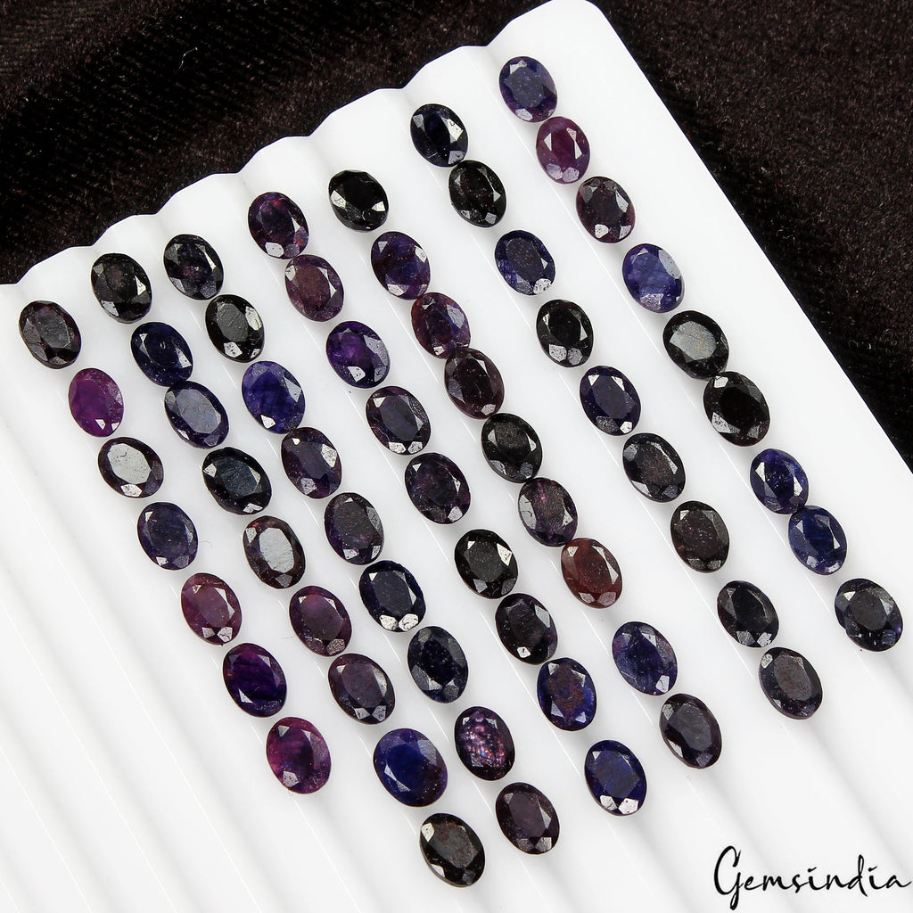 61 Pcs Natural Blue Sapphire Oval Cut Loose Faceted Certified Gemstones~58.60 Ct
