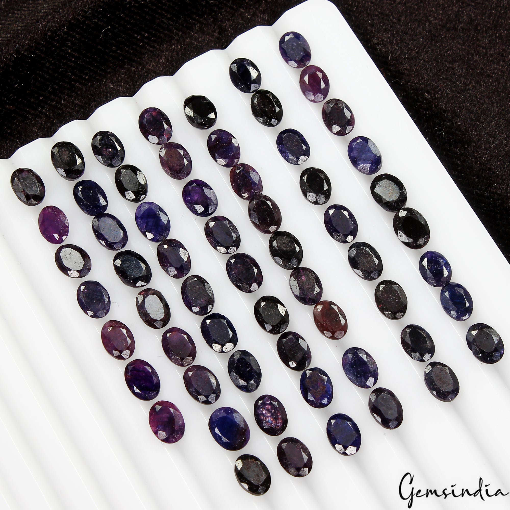 61 Pcs Natural Blue Sapphire Oval Cut Loose Faceted Certified Gemstones~58.60 Ct