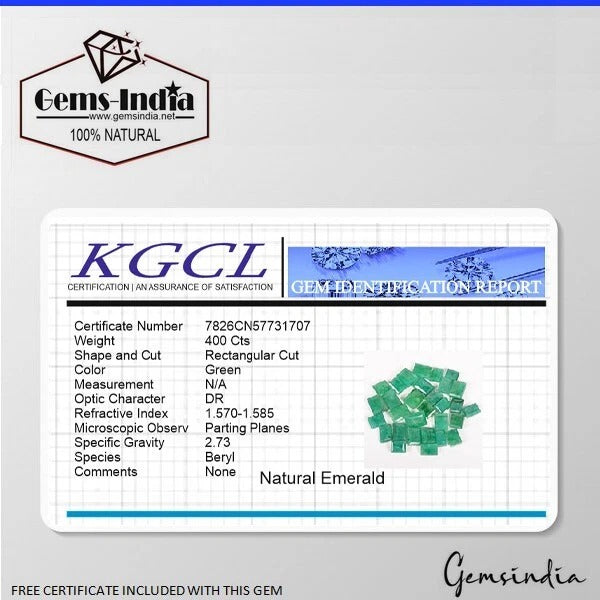 Certified 400 Cts/30 Pcs Natural Brazilian Nice Green Emerald Baguette Cut Gems