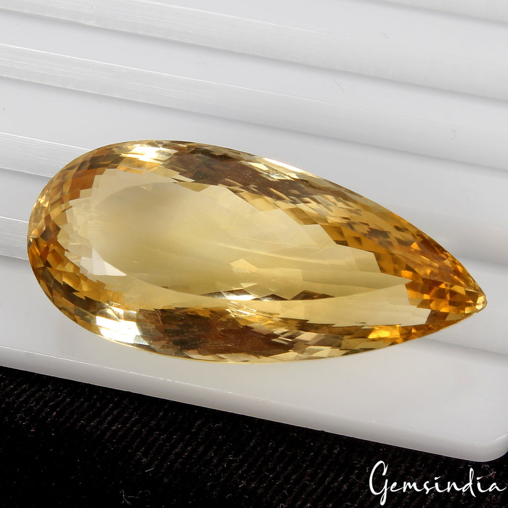 VVS 83.20 Ct Natural Citrine AAA Untreated Huge Faceted Pear Cut Loose Gemstone