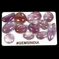 213 Cts/12 Pcs Natural Untreated Purple Amethyst Pear Cab Loose Gems For Jewelry