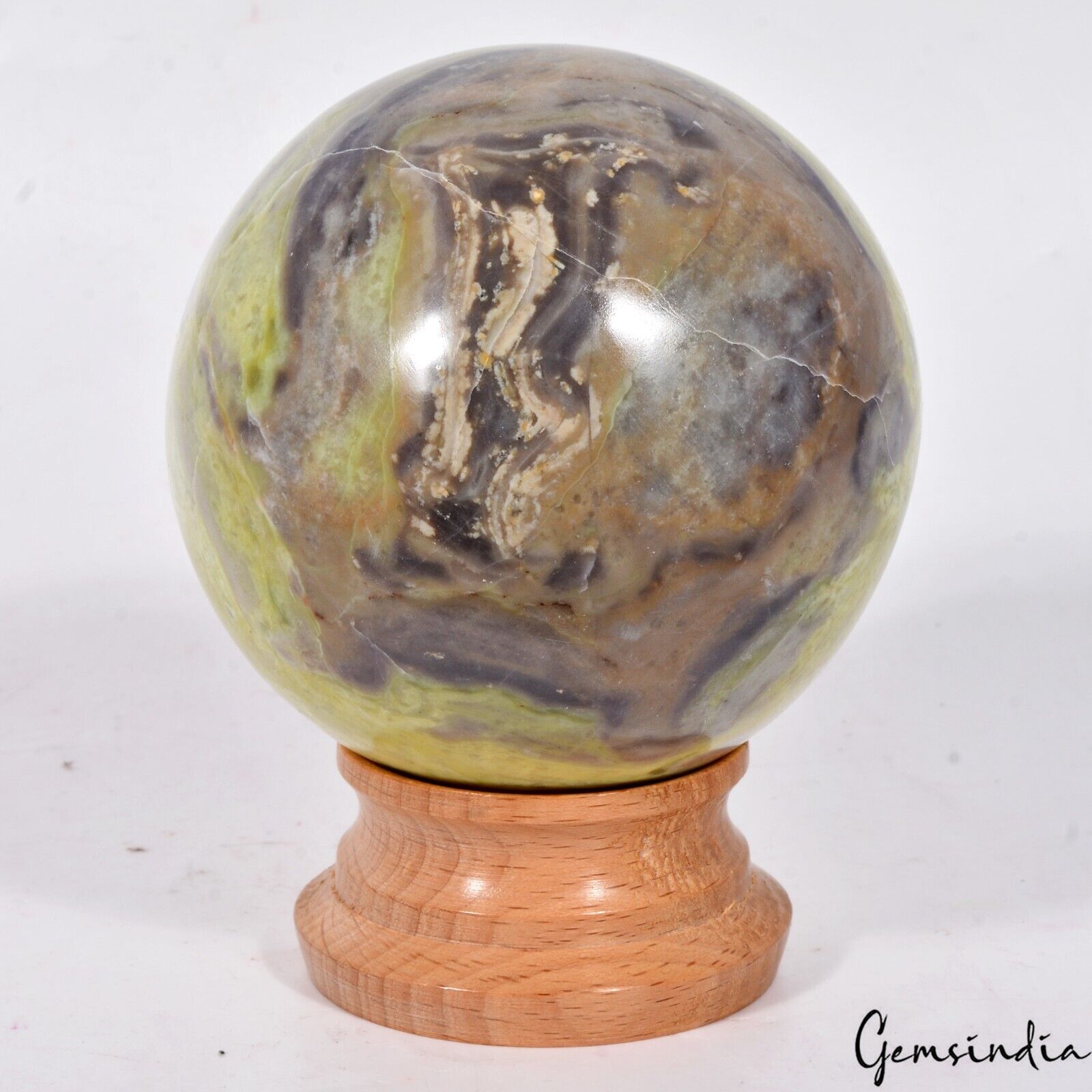 2950 Cts Natural Chrysoprase Gemstone Sphere Crystal /Reiki Healing Mineral ~ 3"