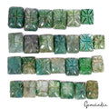 310 Ct/27 Pcs Natural Brazilian Green Emerald Baguette Cut Both Side Carved Gems