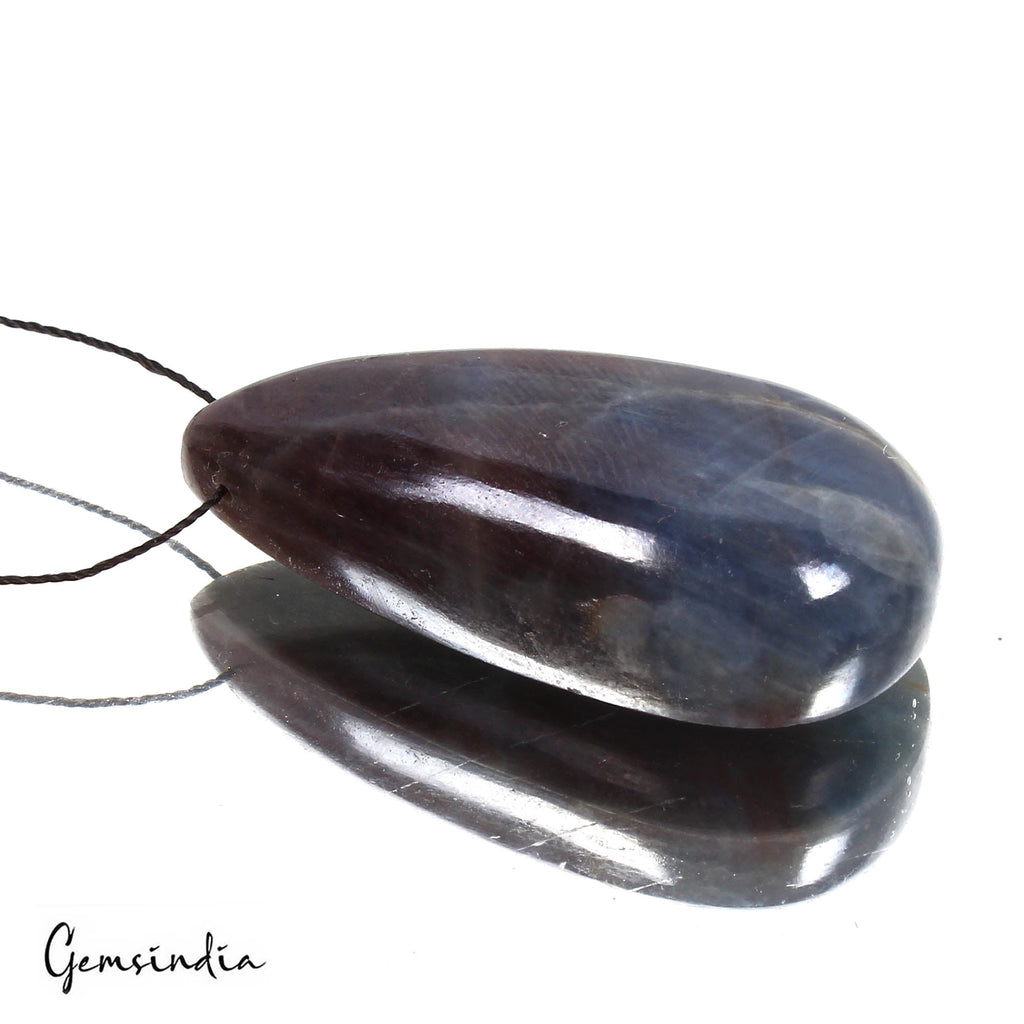 Certified 73 Cts Natural Untreated Gray Blue Sapphire Pear Drilled Briolette Gem