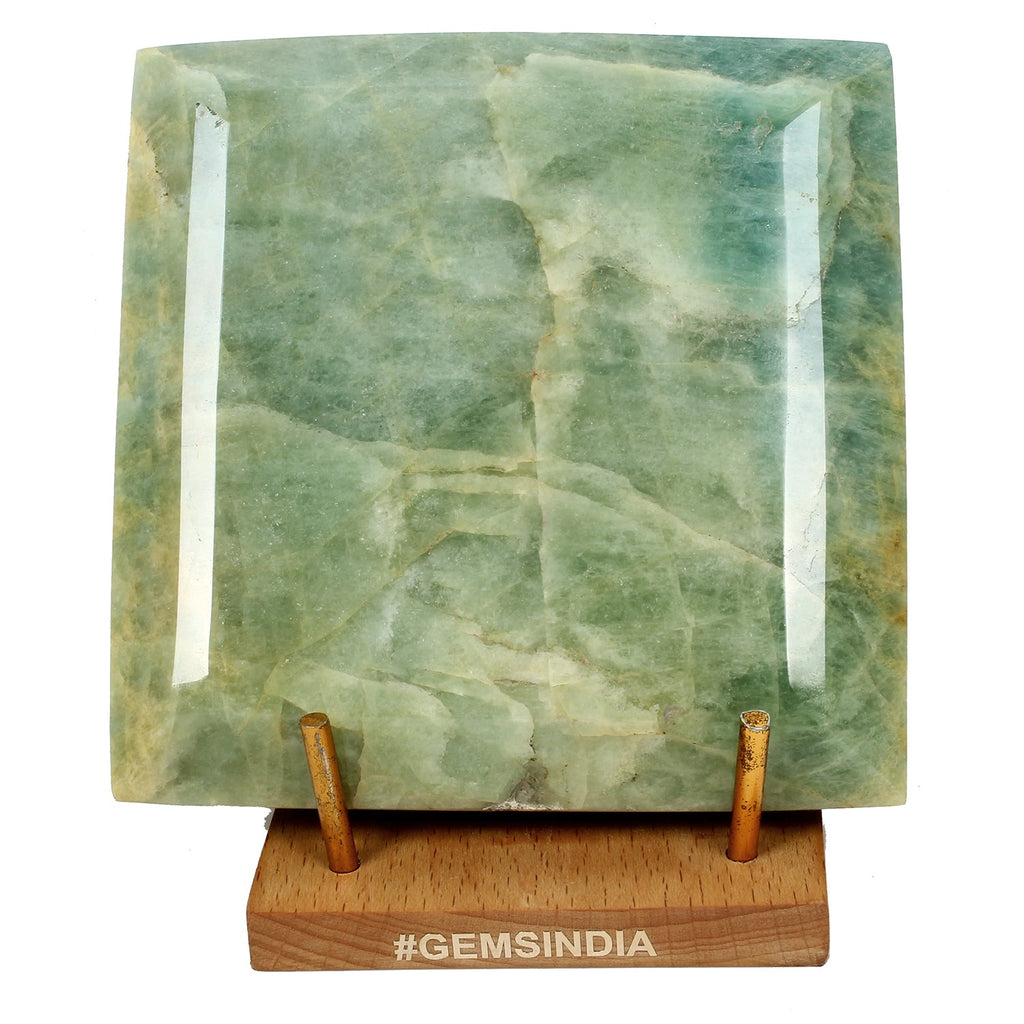 Natural Aquamarine Gemstone 960 Gram - Untreated Square Cut 4.3" Huge Specimen