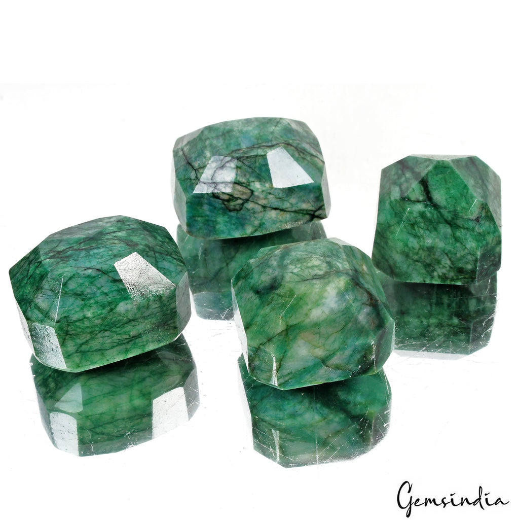 2180 Cts/4 Pcs Natural Brazilian Green Emerald Mix Cut Wholesale Loose Gems Lot