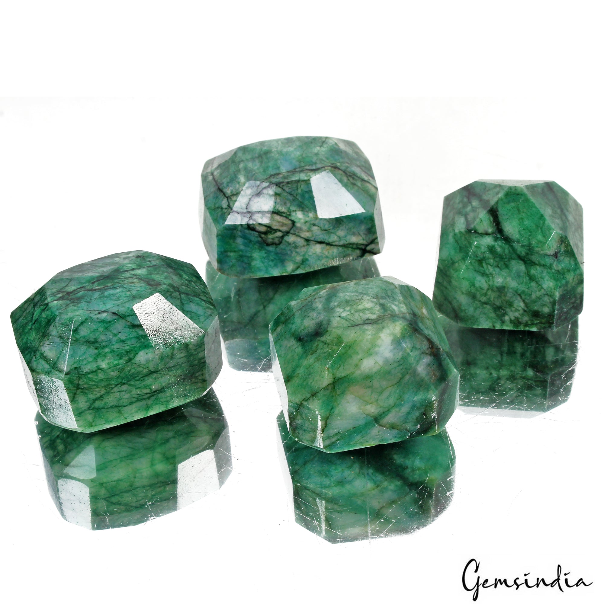 2180 Cts/4 Pcs Natural Brazilian Green Emerald Mix Cut Wholesale Loose Gems Lot