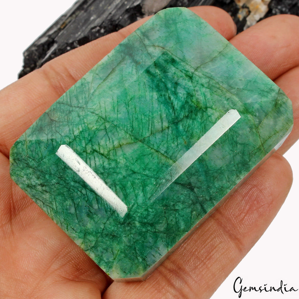 Certified 680 Cts Natural Finest Green Emerald Octagon Cut Loose Brazil Gemstone