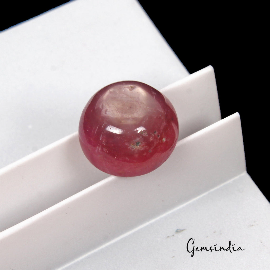 Certified 7 Cts Natural Pink Star Ruby Round Cab Precious Loose Gem For Ring-RH