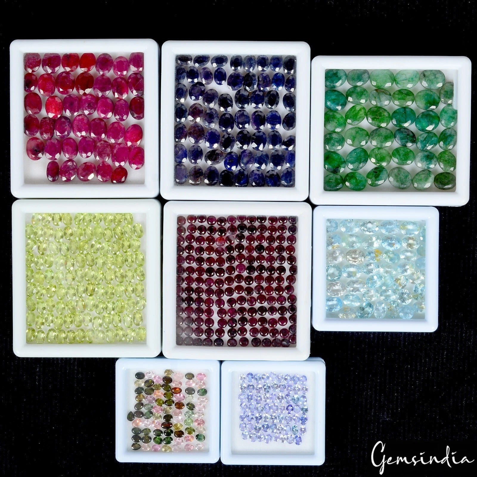 520 Cts/667 Pcs Natural Multi Color Super Pack 8 Lots Mixed Cut Gems For Jewelry