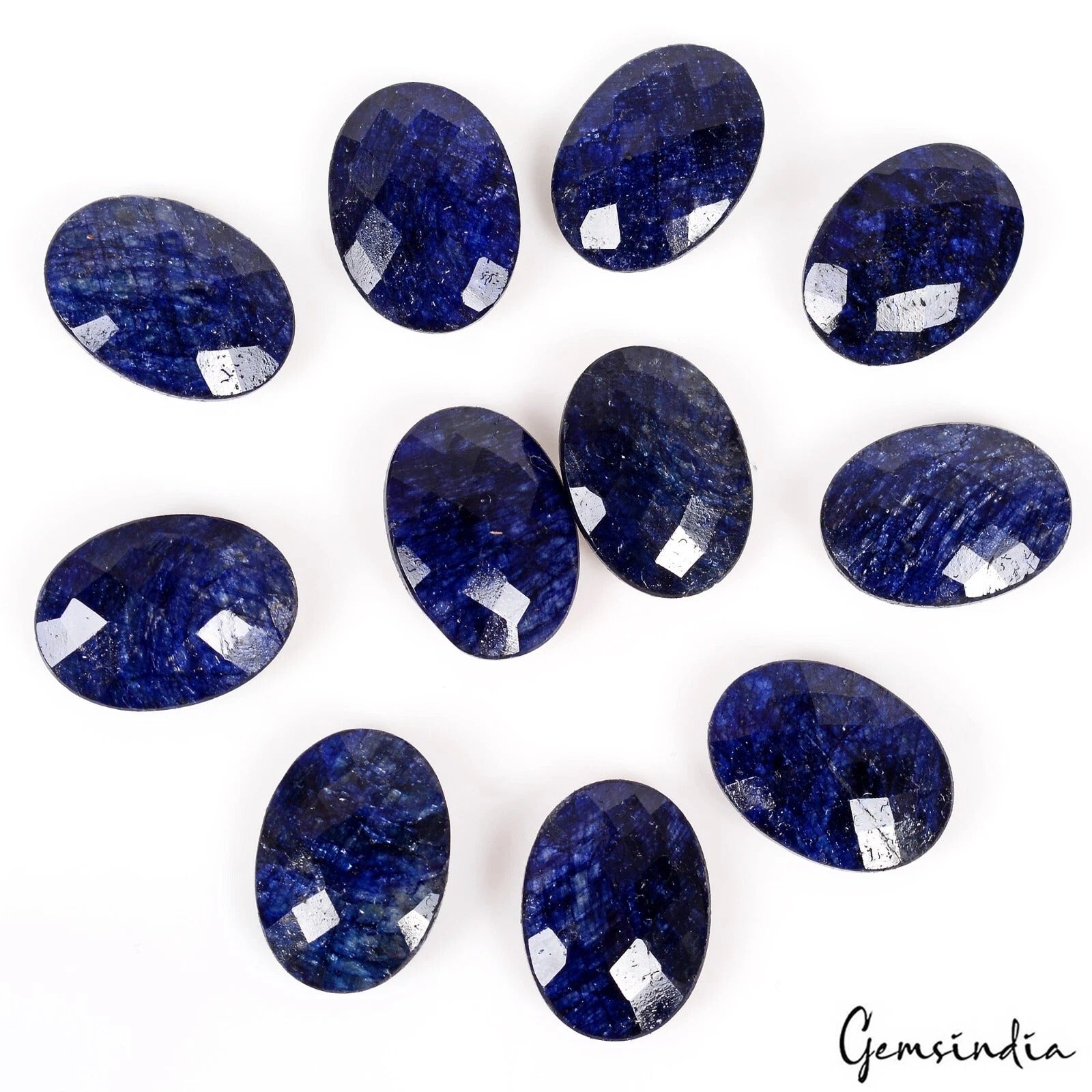 Blue Sapphire Lot, Loose Gemstone, Royal Blue — 11 Pieces, 17mm, 152.70 Ct
