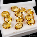 79 Ct Natural Yellow Citrine 13mm-14mm Oval Cut Loose Eye Clean Gemstones ~11 Pc