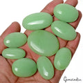 520 Ct/9 Pc Green Luminous Glow in Dark Oval Cabochon Luminicent Loose Gemstones