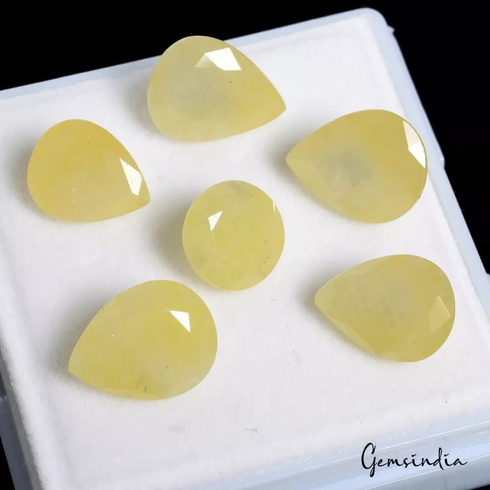 21.20 Ct/6 Pcs Natural Untreated Yellow Sapphire(Pukhraj)Mix Cut Loose Rare Gems