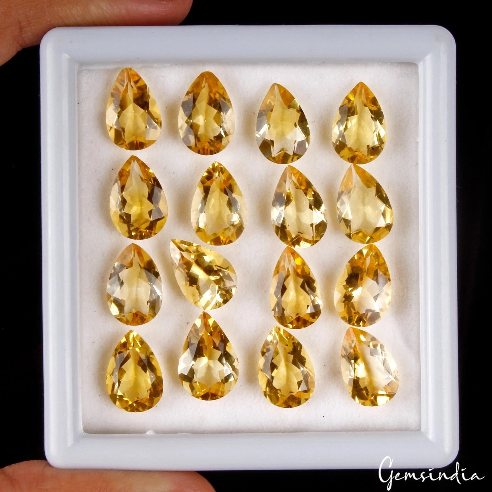 VVS 16 Pcs Natural Citrine 12x8mm Pear Cut Top Quality Loose Untreated Gemstone