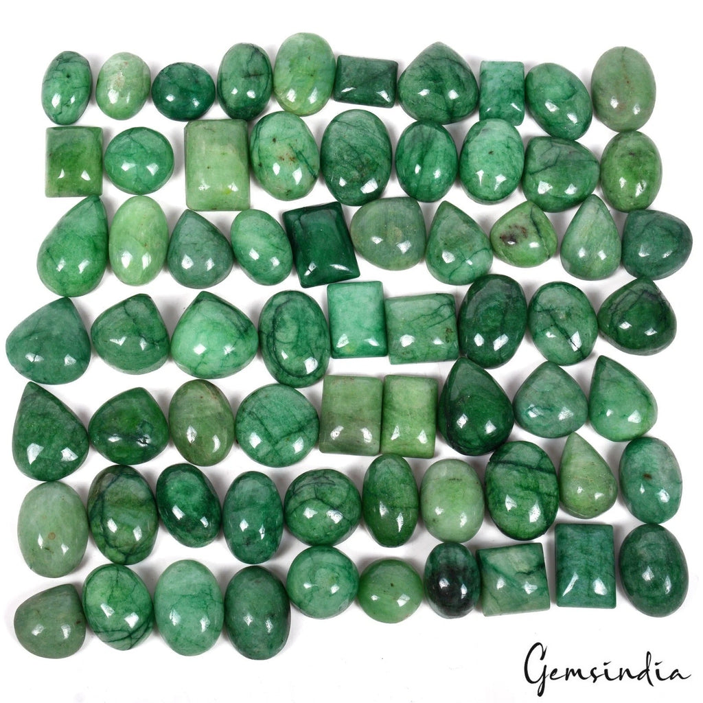 2230 Ct/67Pcs Natural Brazilian Green Emerald Mix Cab Loose Gems Lot For Jewelry