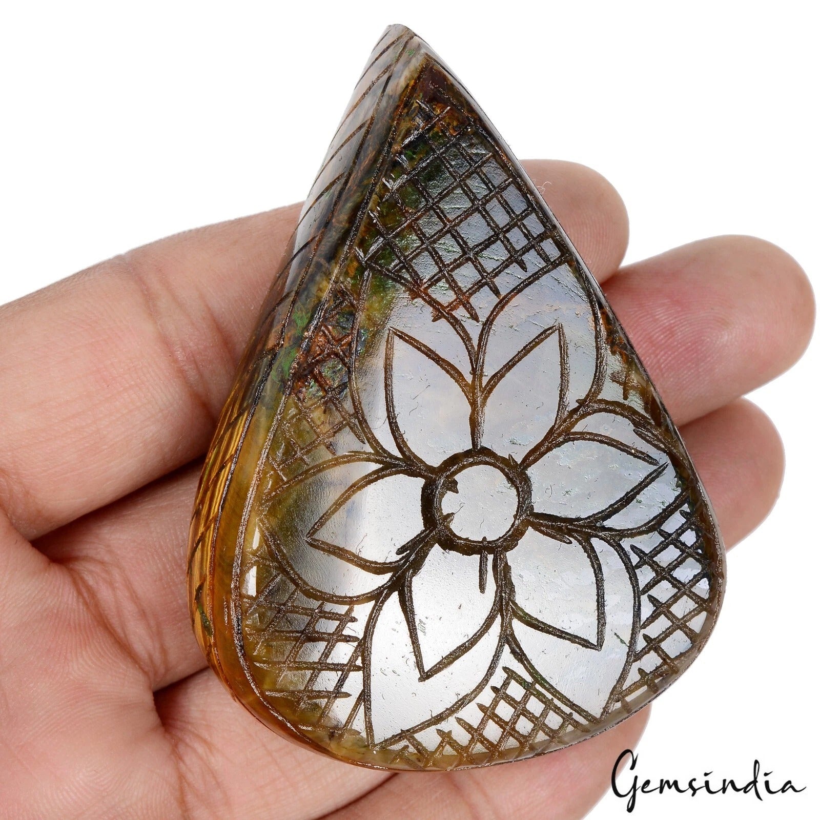 Tiger Eye Carving, Untreated, Brown — 71 x 51 x 18mm, 530 Ct, Madagascar