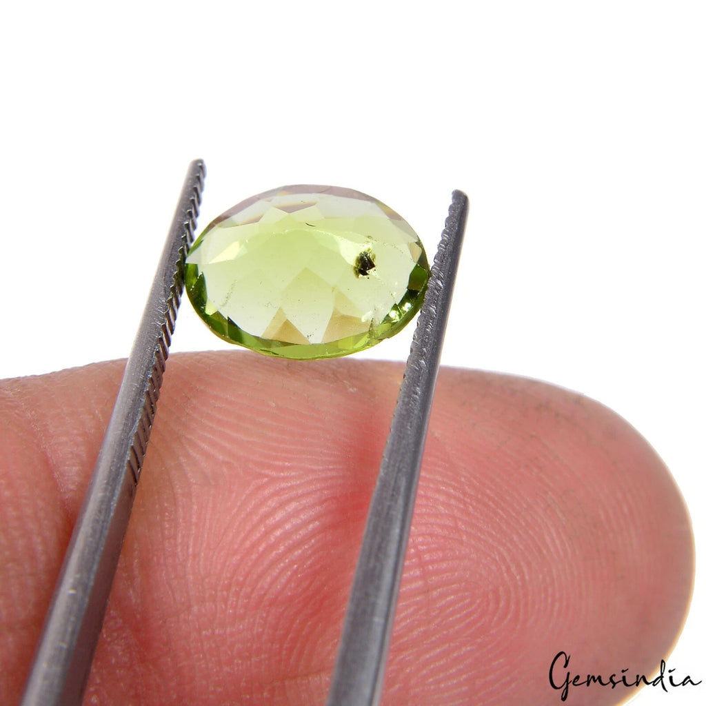 Peridot Loose Gemstone, Untreated, Green — 9x7x4mm, 2.10 Ct
